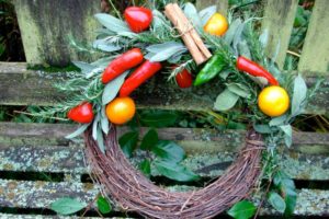 Rosemary and sage with bay and peppers