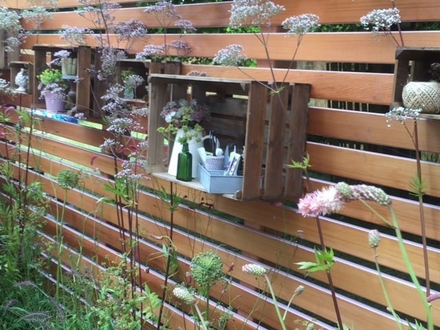 Open garden cupboard crates