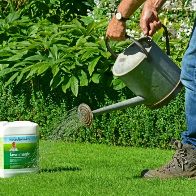 Richard watering in Lawn Magic