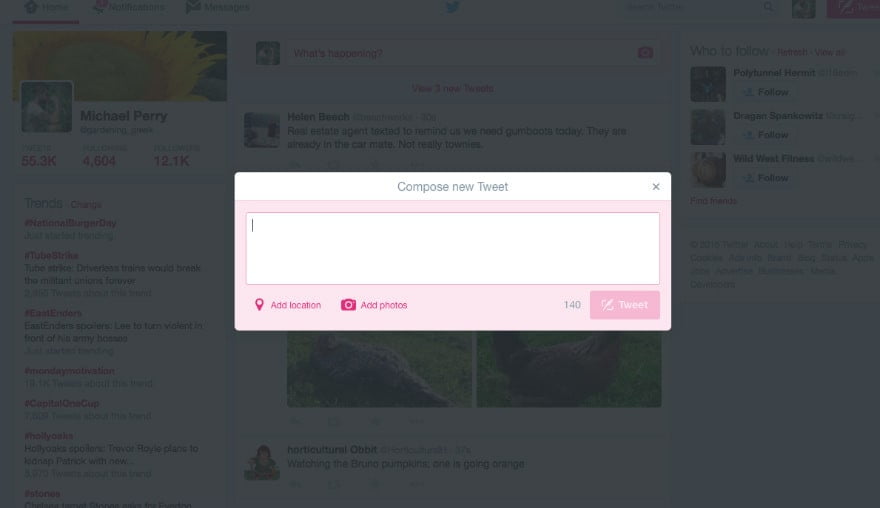 sending a tweet