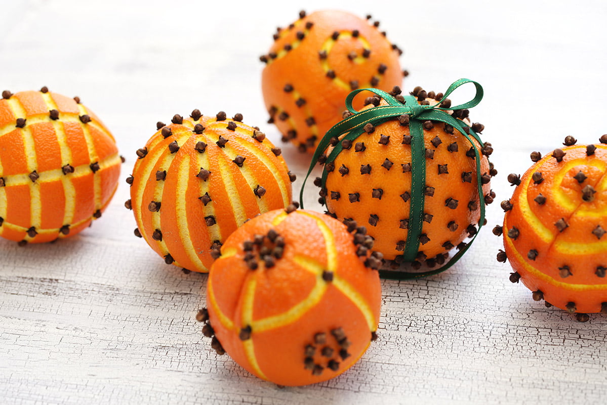 Oranges dotted with cloves