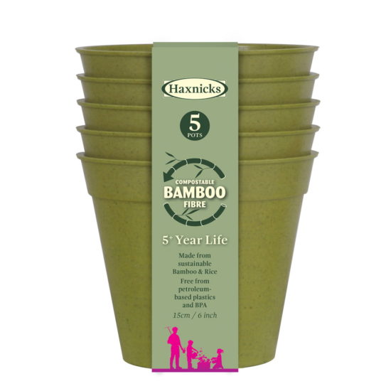 Haxnicks Bamboo Pots 6 inch