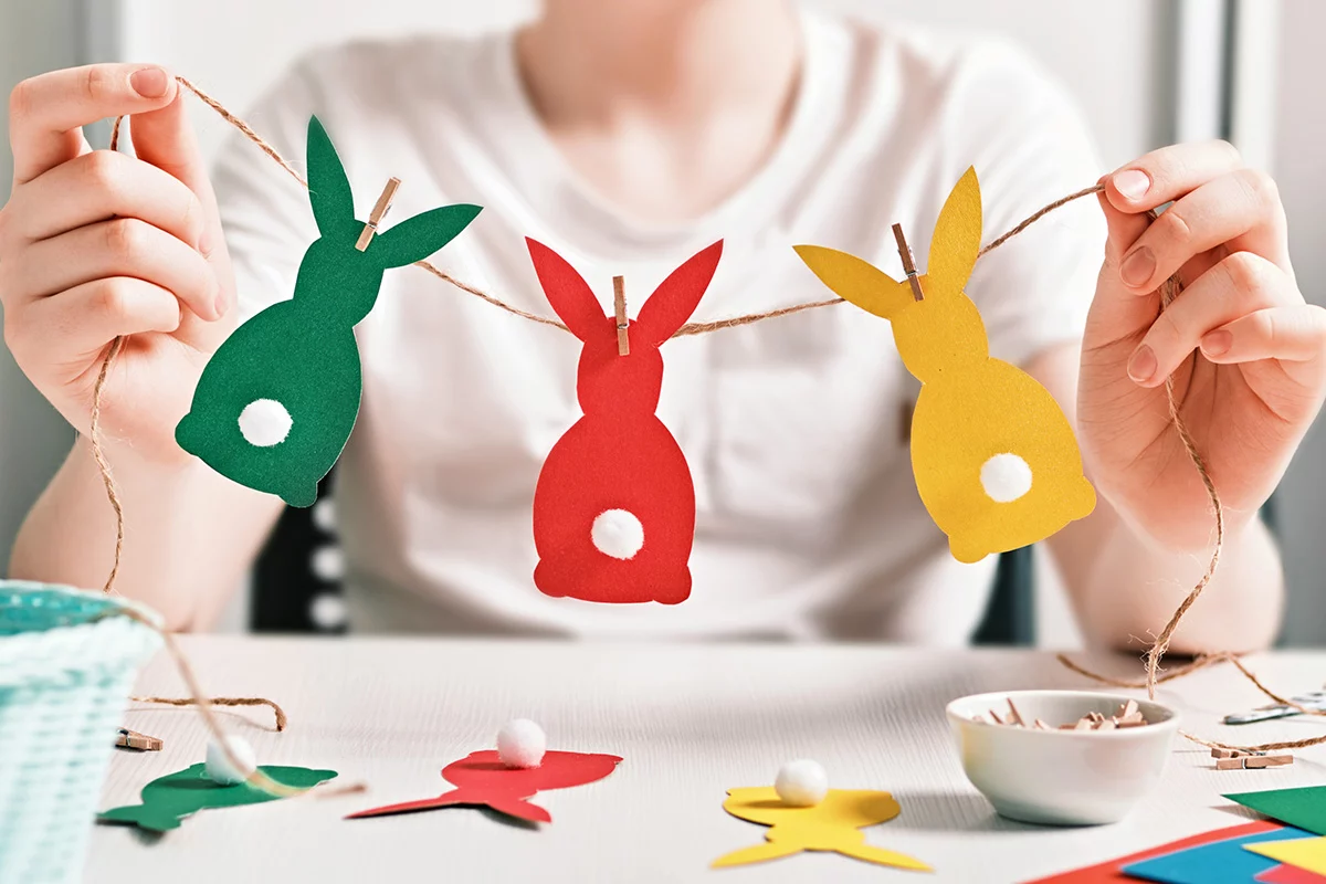 Easter bunny shaped bunting
