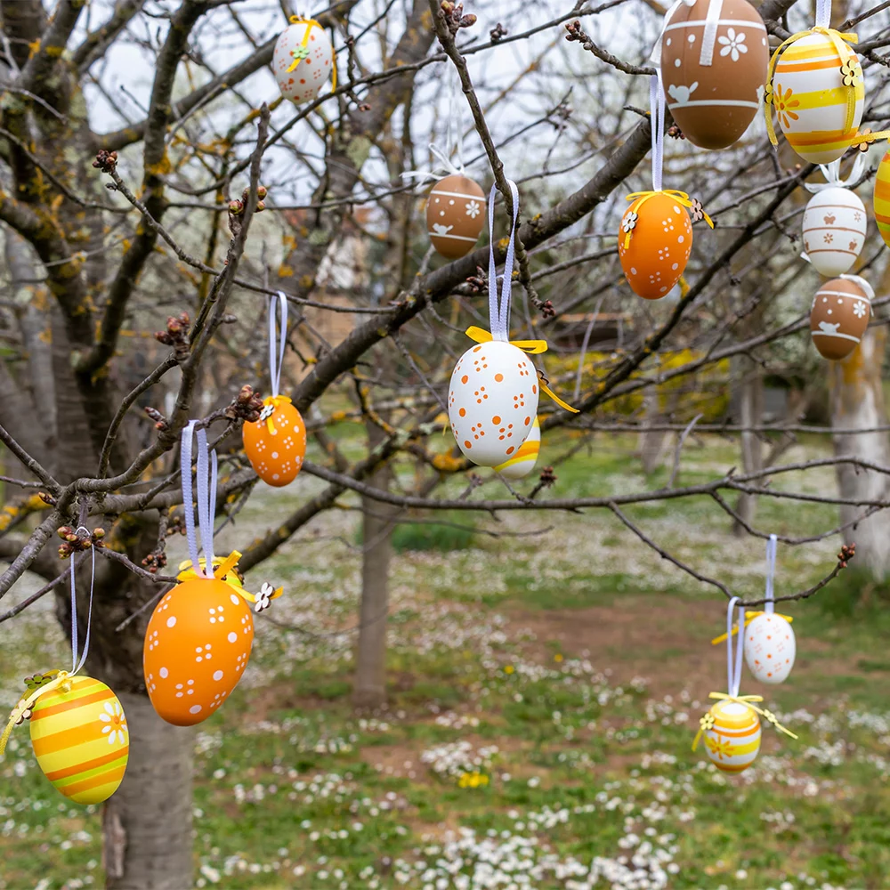 Easter egg decorations in tree