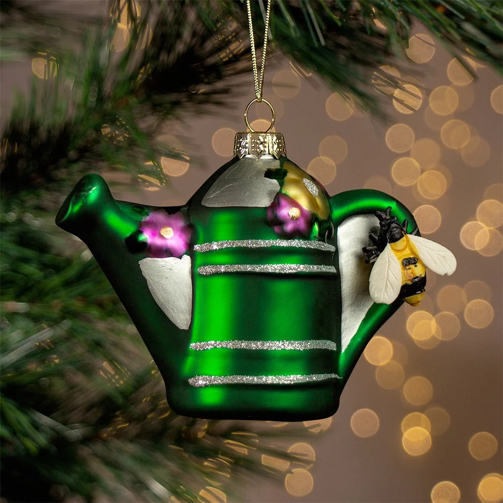 Green Watering Can shaped bauble