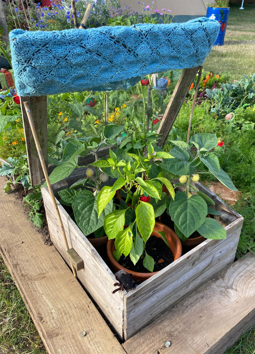 Yarn bombing at Hampton Court Flower Show 2022