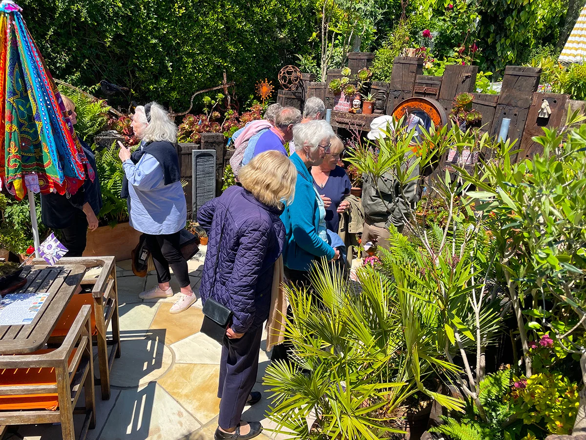 Visitors to the Driftwood Garden