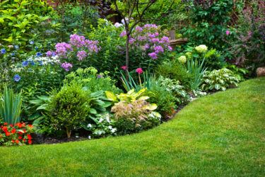 curved flowerbed