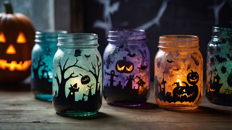 Jam jar Halloween lanterns