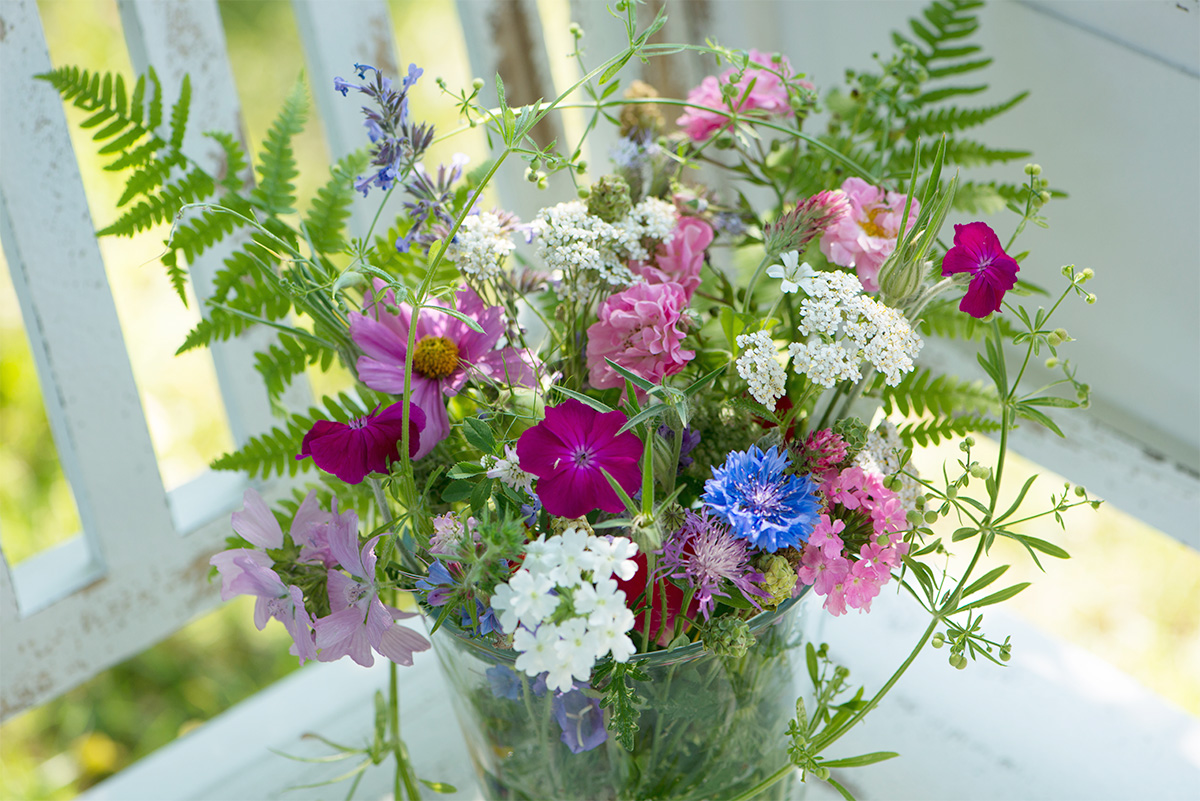 Vase of wild flowers