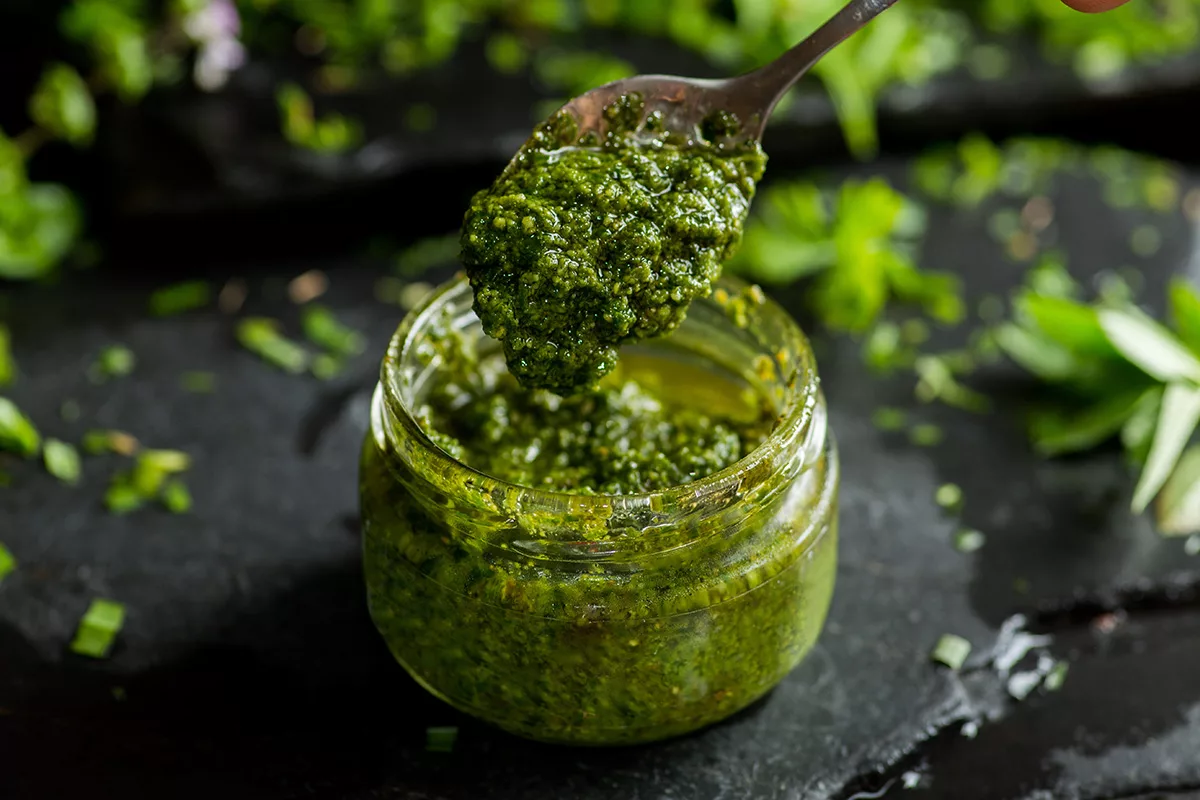 homemade basil pesto