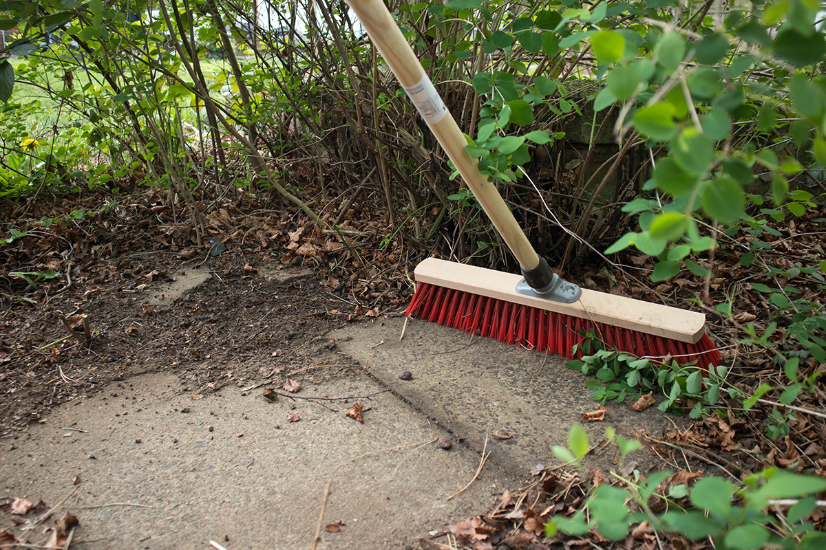 Tidying the garden in spring.