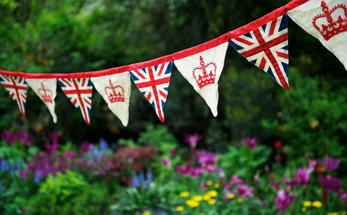 row of Union Jack bunting