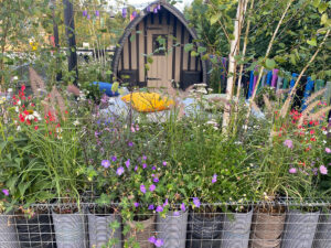 RHS Hampton Court Show 2023 show garden - plastic fantastic recycling ideas
