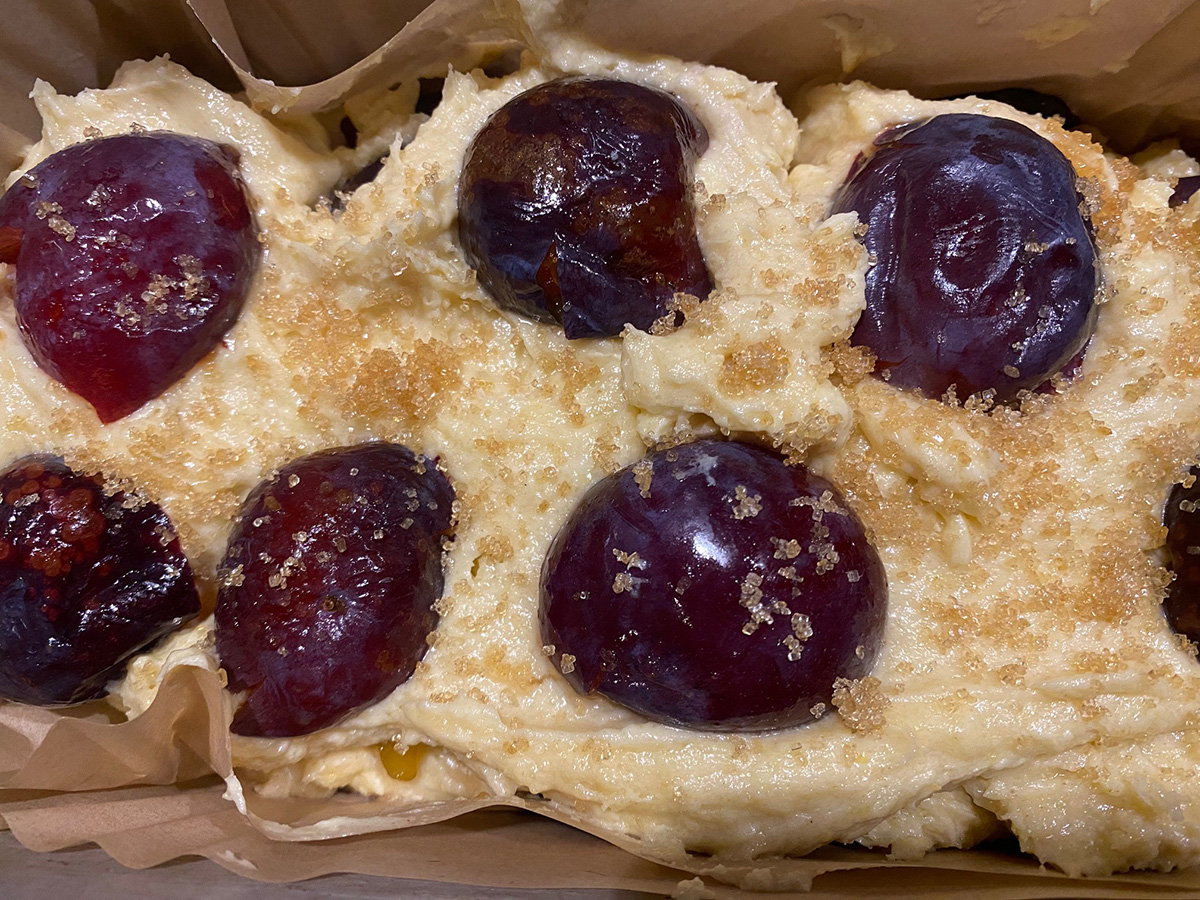 Autumnal fruit cake before going in the oven